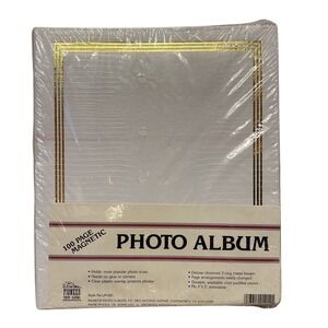 New Pioneer Photo Album Magnetic‎ 100 Page Deluxe Ring Binder White Gold